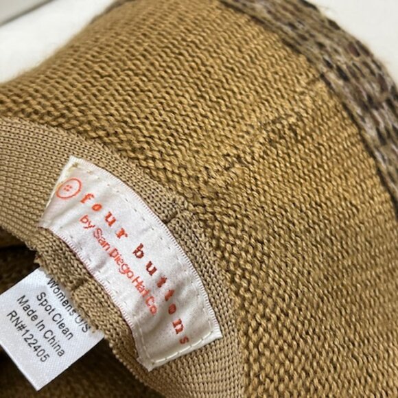 Four Buttons By San Diego Hat Co Boho Hat Browns Wool Blend Floppy Hat - Picture 11 of 11